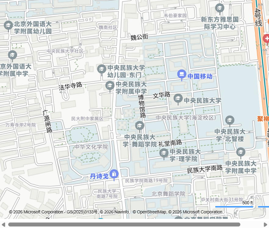 中央民族大学位置地图